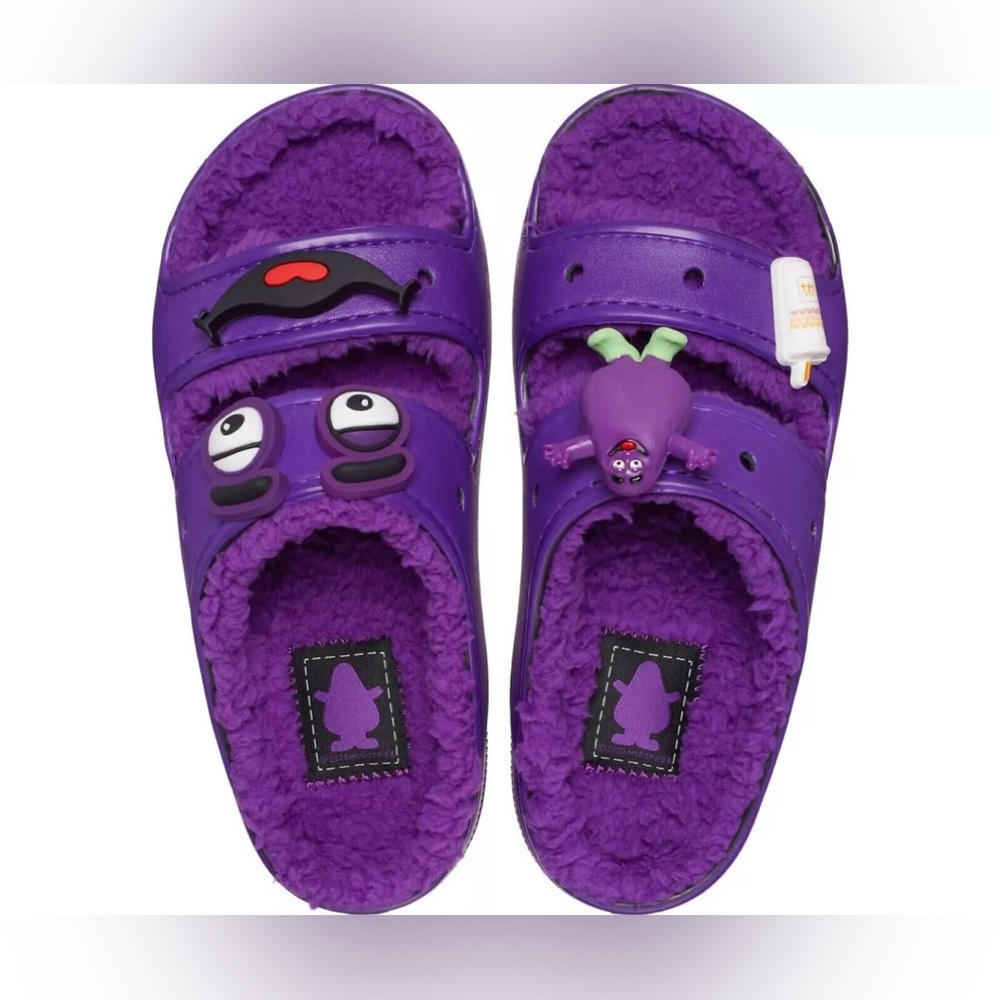 McDonald's X Crocs Grimace Cozzy Sandal Size Men’s 7 / Women’s 9 LIMITED EDITION